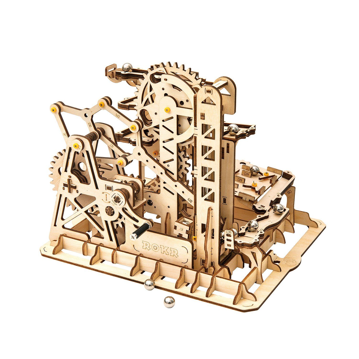 Holz-Kugelbahn/ Murmelbahn Puzzleteile - ROKR Climber Mechanik, ROKR spektakuläure 3D-Puzzle