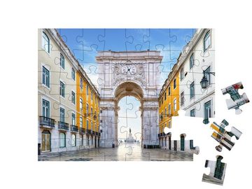 puzzleYOU Puzzle Bogen an der Praca do Comercio, Lissabon, Portugal, 48 Puzzleteile, puzzleYOU-Kollektionen Portugal