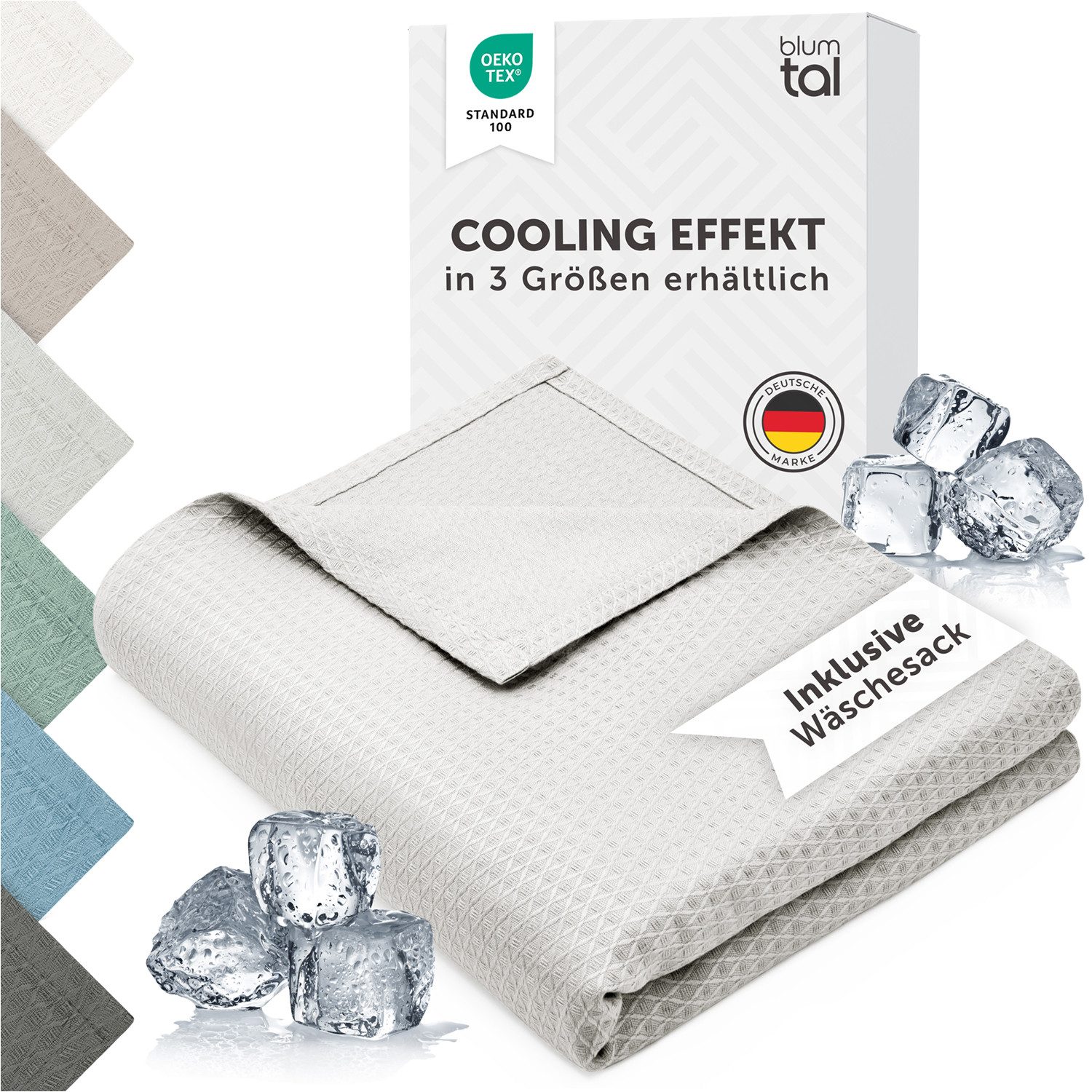 Blumtal Microfaserbettdecke Kühldecke Sommerdecke Bambus, selbstkühlende Decke, OEKO-TEX zertifizierte kühlende Decke für Sofa, Sommer & Reisen