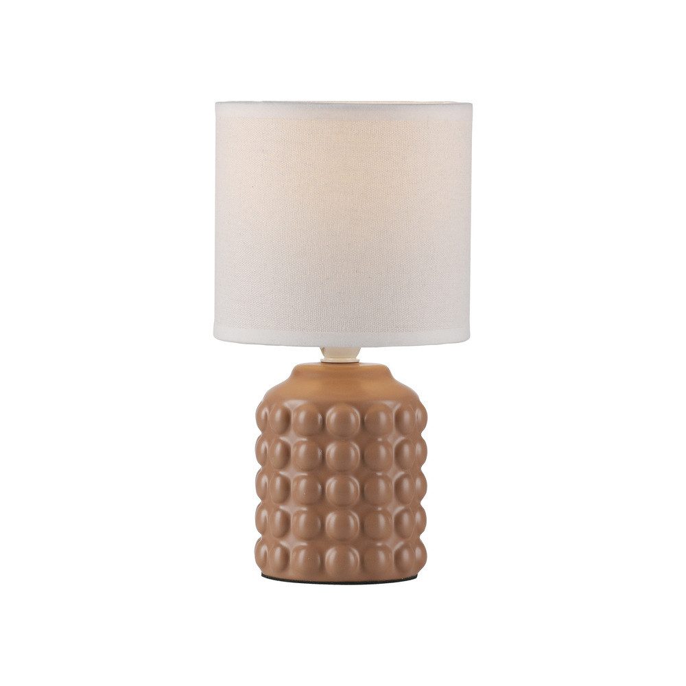 JUST LIGHT LED Tischleuchte LED Tischlampe BLOOP Textilschirm weiß 26cm, 1x E14 25W max., Textilschirm weiß 26cm