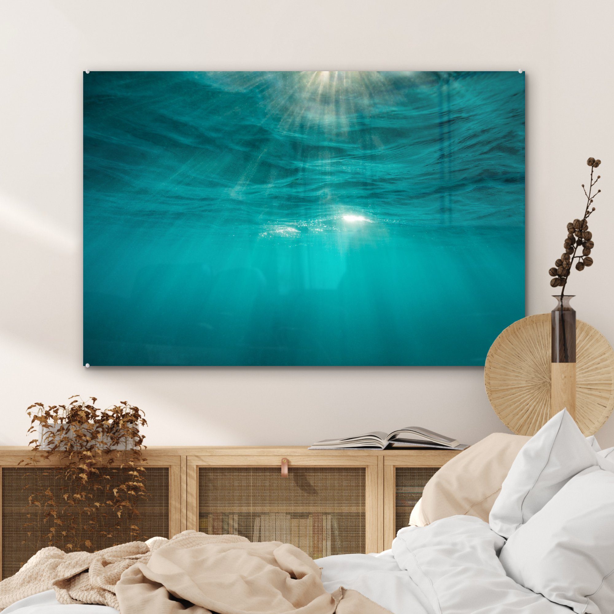 - Blau MuchoWow Sonne, (1 Wasser - & Schlafzimmer Acrylglasbilder Wohnzimmer Acrylglasbild St),