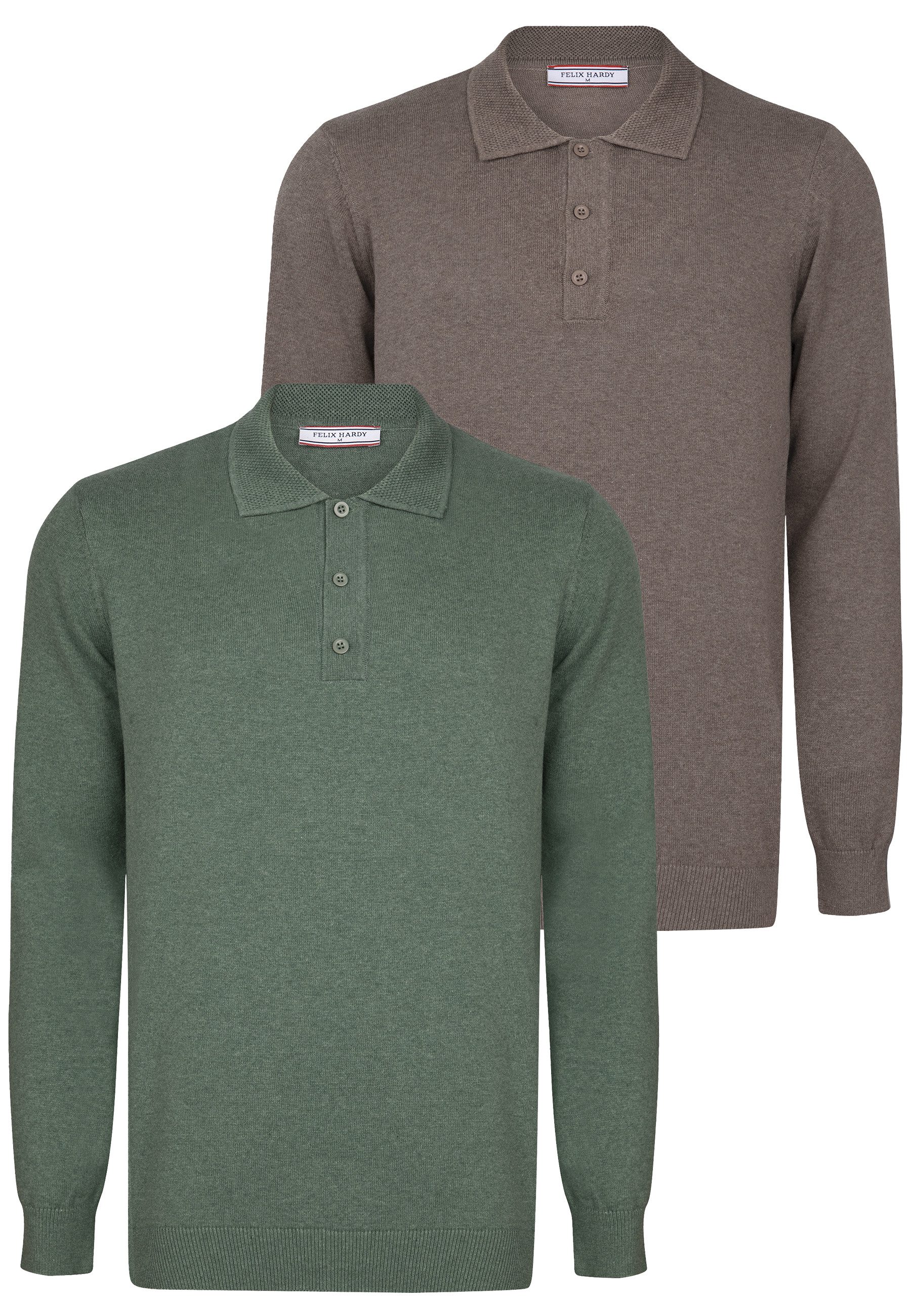 Polokragenpullover Pullover mit Polo-Kragen 2er-Pack