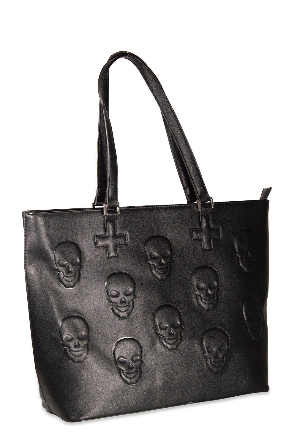 Banned Schultertasche Menth Tote Bag, Geprägtes Skull Muster Shopper