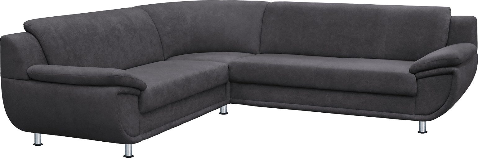 TRENDMANUFAKTUR Ecksofa Rondo wahlweise mit Schlaffunktion, bequeme Armlehnen, L-Form, wahlw.mit Federkern, Füße chromfarben, Unser Dauertiefpreis
