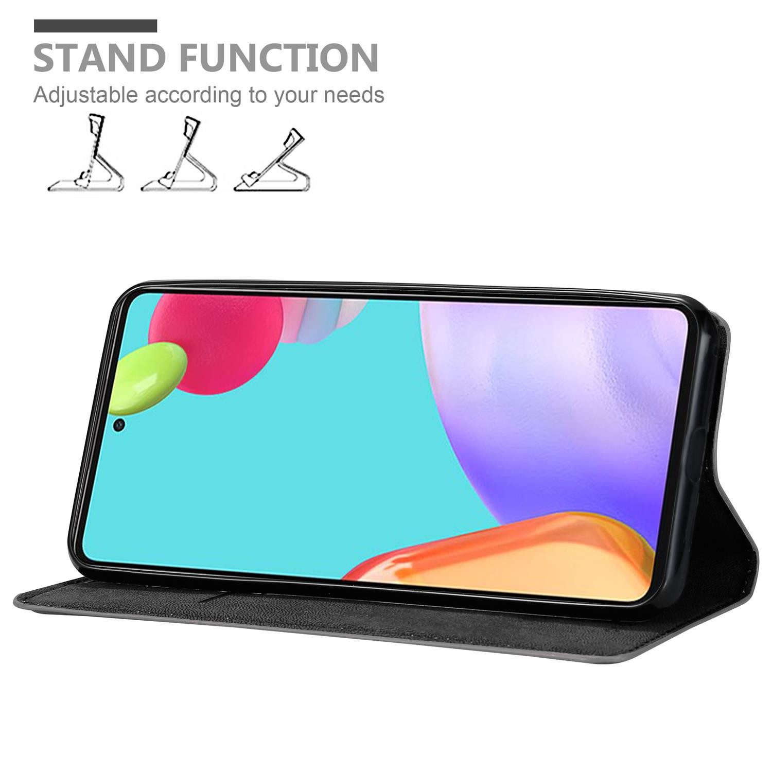 Cadorabo Handyhülle für Samsung Galaxy A52 (4G / 5G) / A52s Hülle Samsung Galaxy A52 (4G / 5G) / A52s, Hülle Schutzhülle mit Standfunktion, Magnetverschluss und Kartenfach