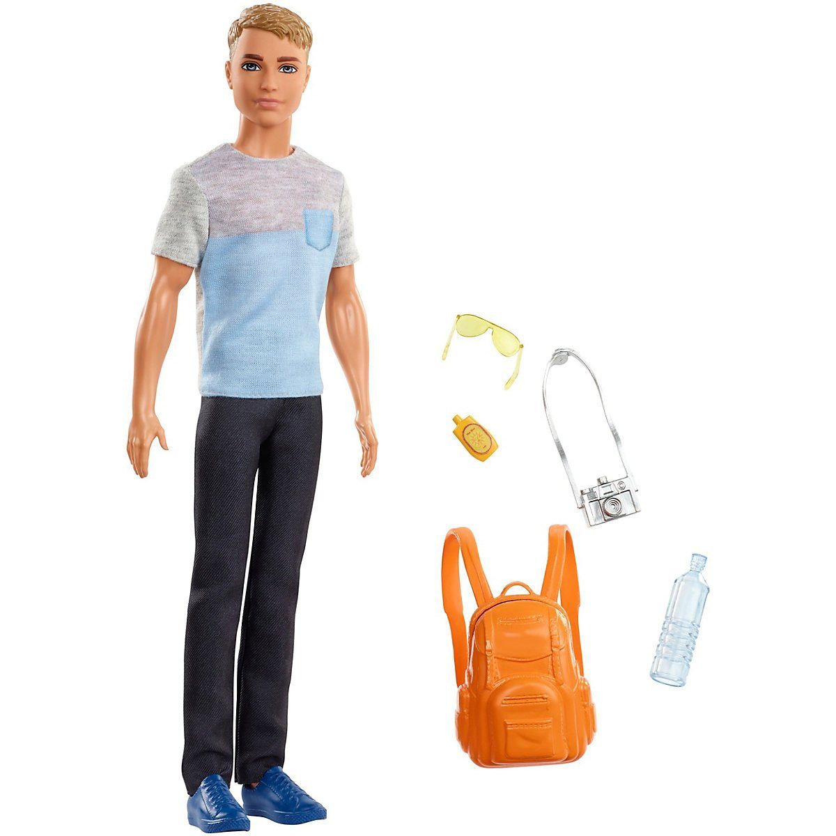 Mattel® Anziehpuppe Barbie Ken Reise Puppe (blond) mit Zubehör