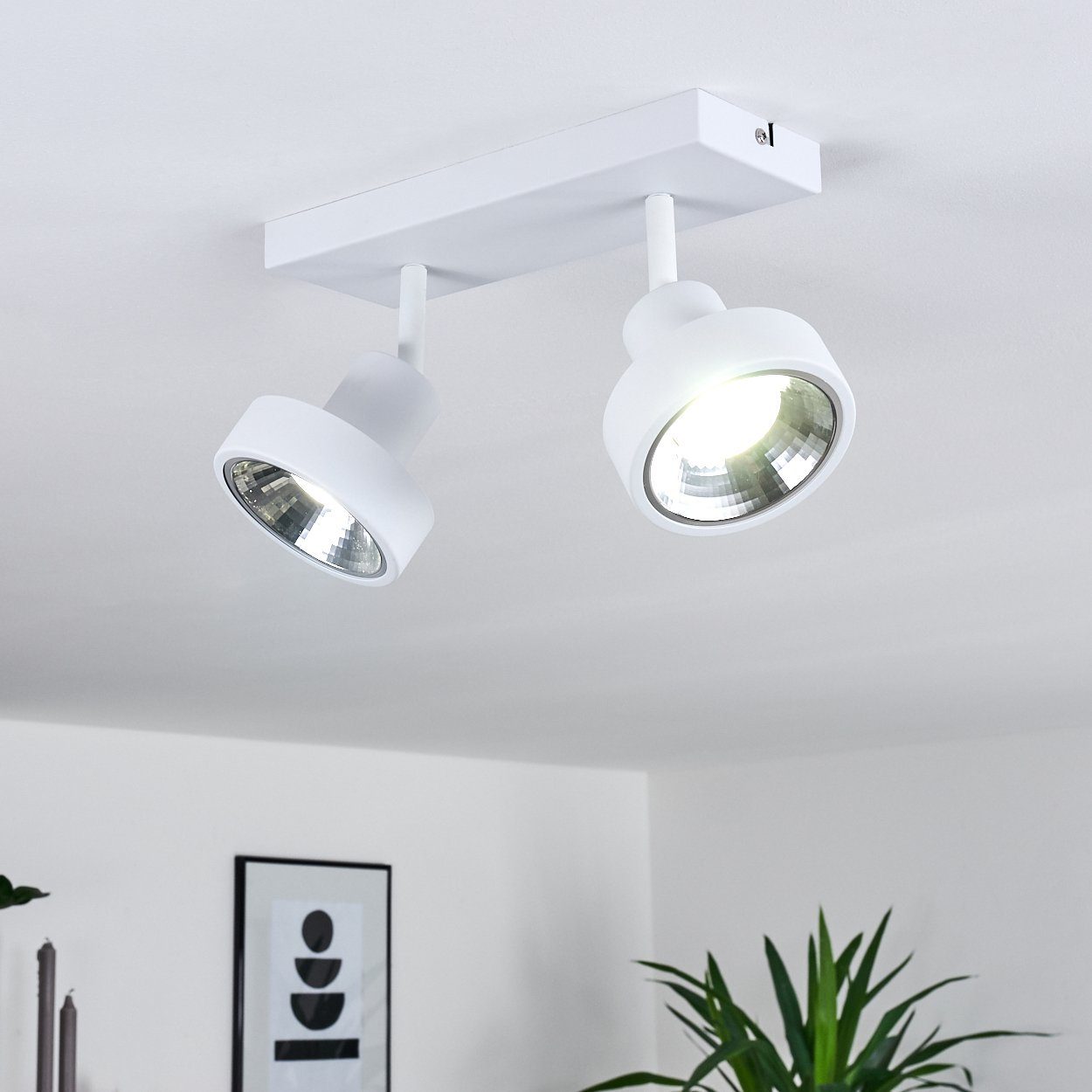 LED Decken Lampe Wohn Schlaf Zimmer Beleuchtung Flur Dielen Strahler Chrom-weiß 