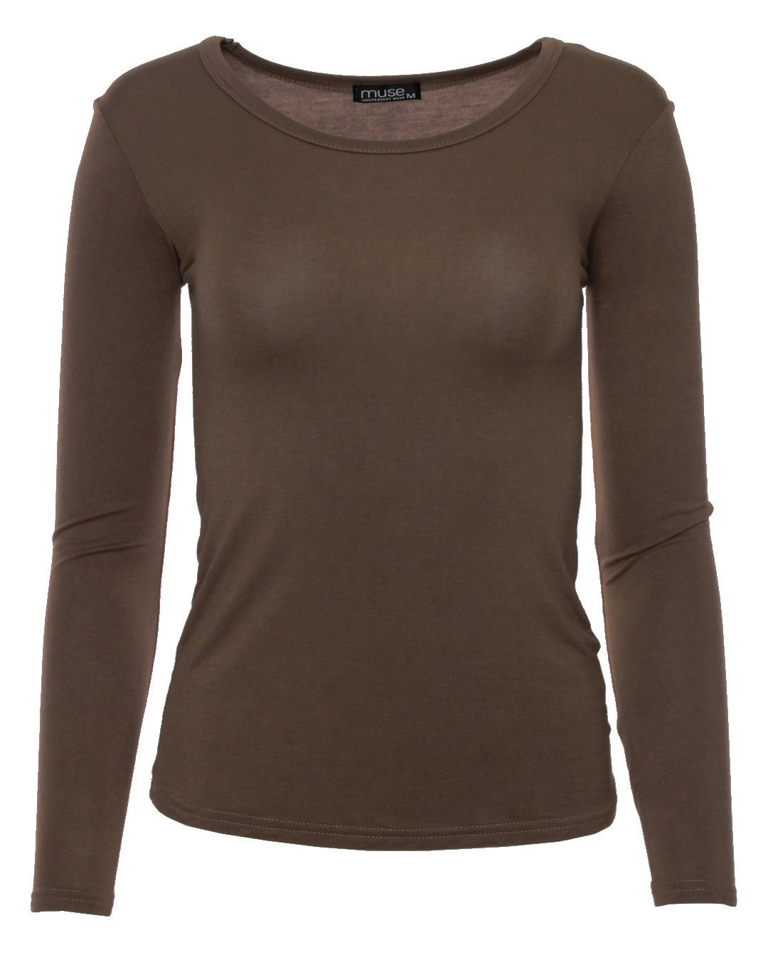 Muse Rundhalsshirt Basic Rundhals Langarmshirt Skinny günstig online kaufen