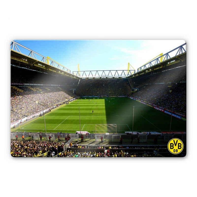 Borussia Dortmund Gemälde Fußball Glasbild Modern BVB Signal Iduna Park Live Spiel, Sportverein Deko Bilder