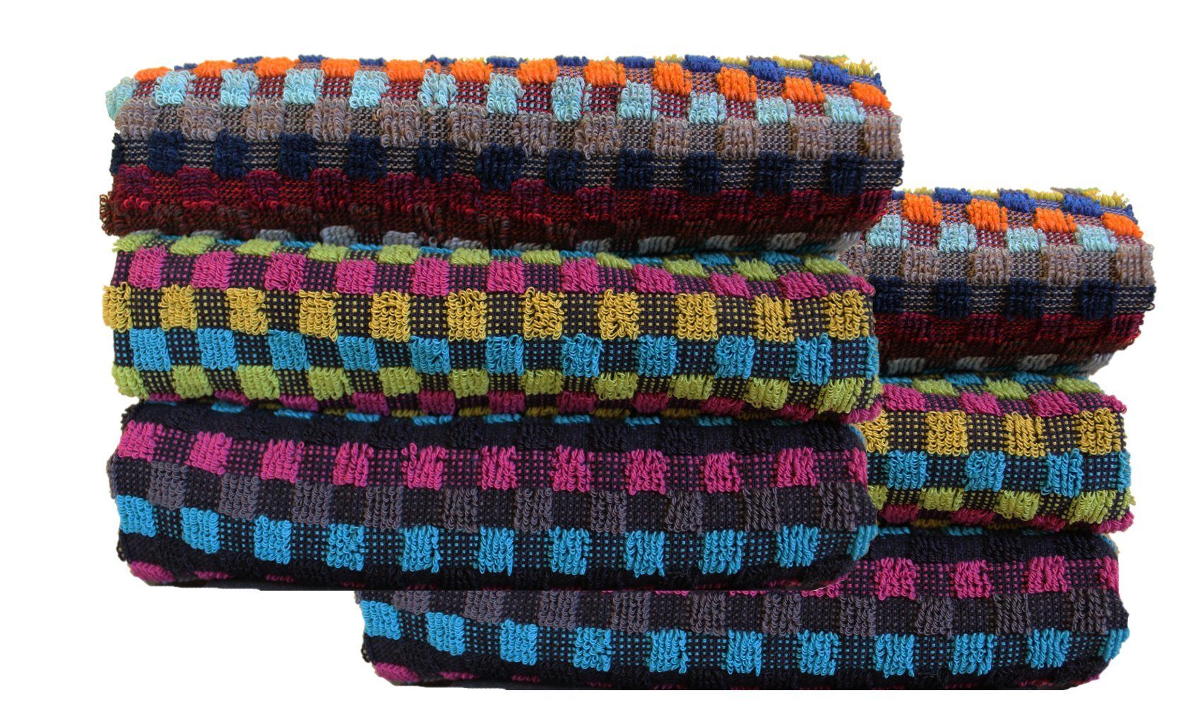 KH-Haushaltshandel Handtuch Frottier Grubentuch, 50x90 cm, Multicolor karie günstig online kaufen