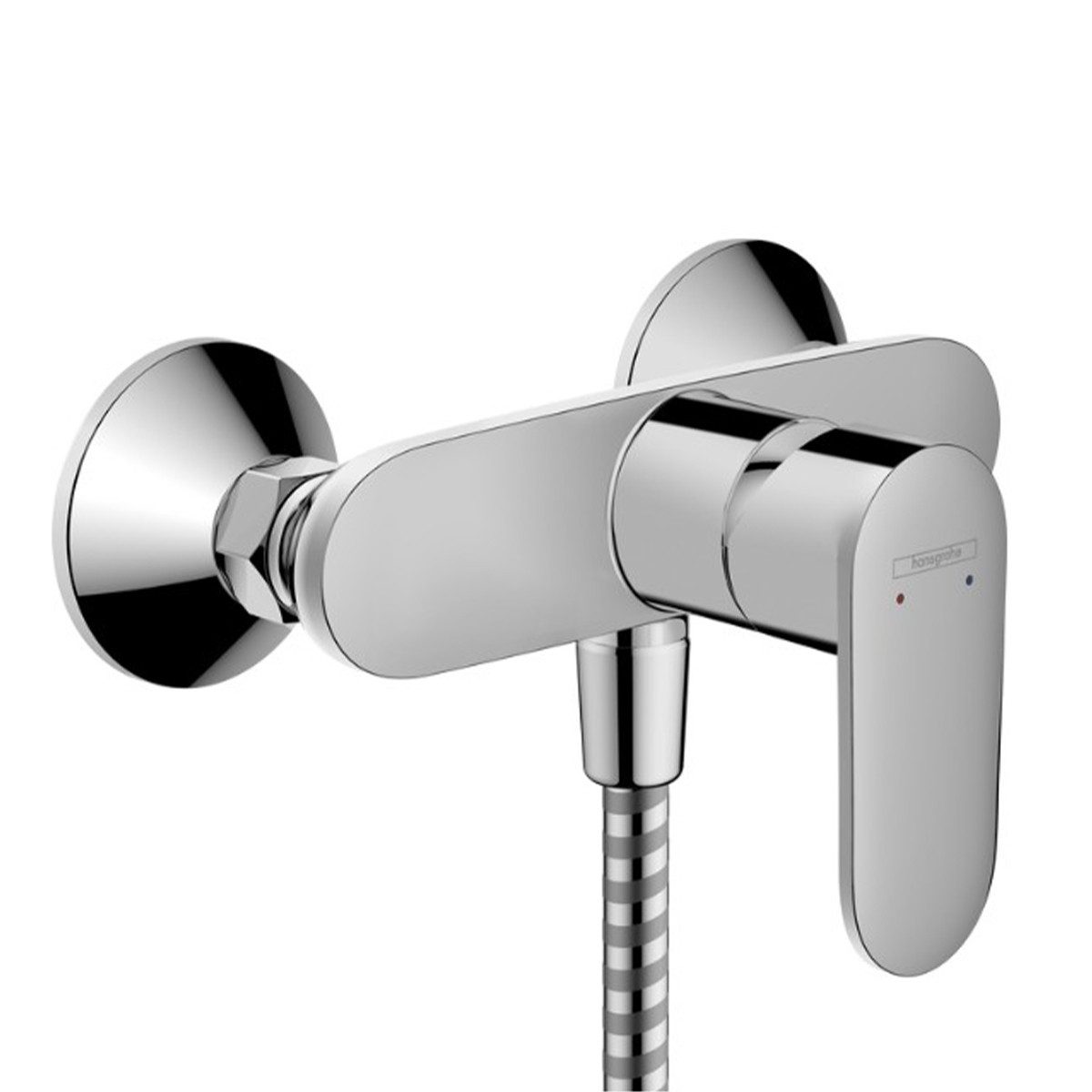 hansgrohe Duscharmatur Vernis Blend Einhebelmischer Set mit Aloni Handbrause und Regendusche (Spar-Set) Aufputz Wandmontage, Armatur in chrom oder schwarz matt – Bild 4 von 5