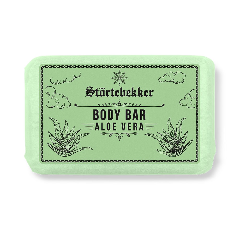 Störtebekker Feste Duschseife Body Bar - Aloe Vera - natürliche Reinigung, plastikfrei, vegan (120g), 1-tlg.