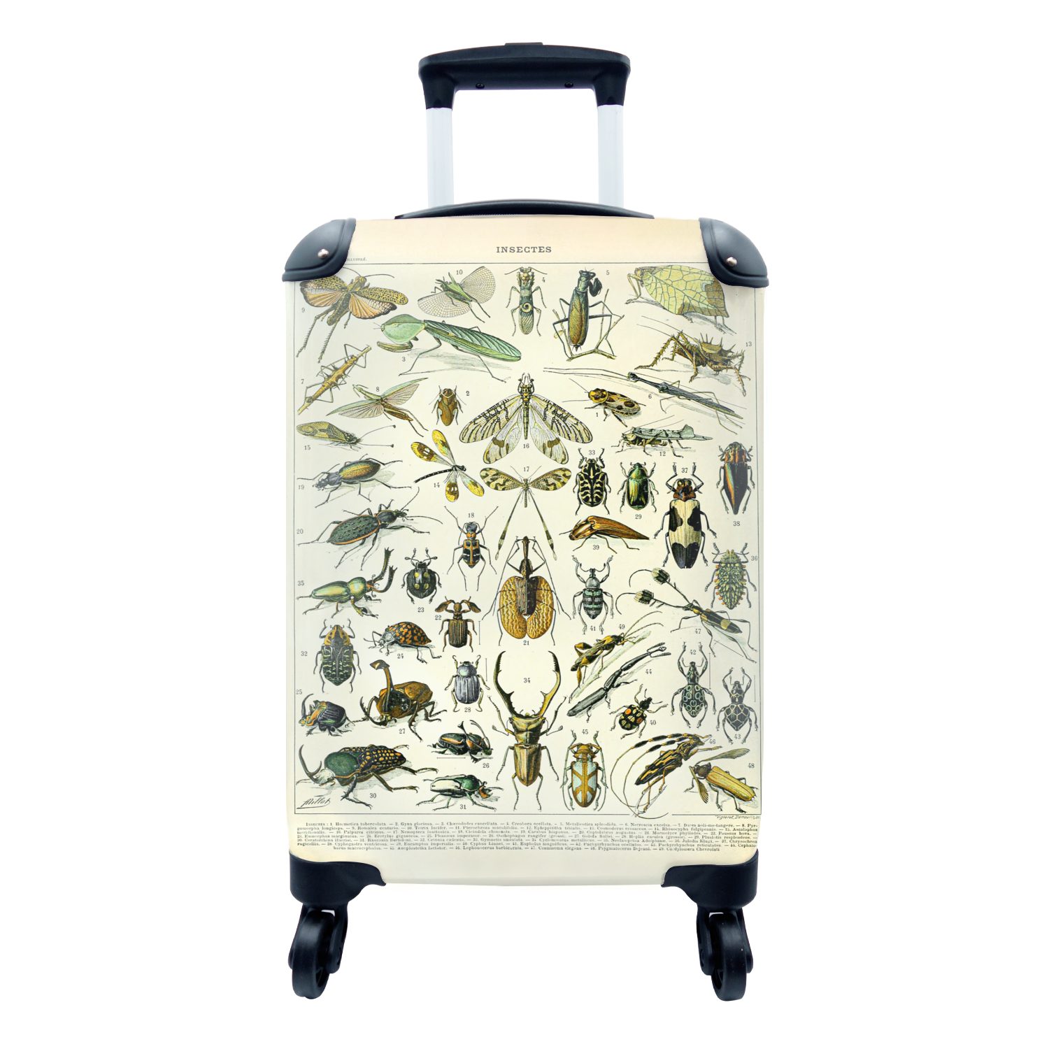 MuchoWow Handgepäckkoffer Insekten - Tiere - Gestaltung, 4 Rollen, Reisetasche mit rollen, Handgepäck für Ferien, Trolley, Reisekoffer