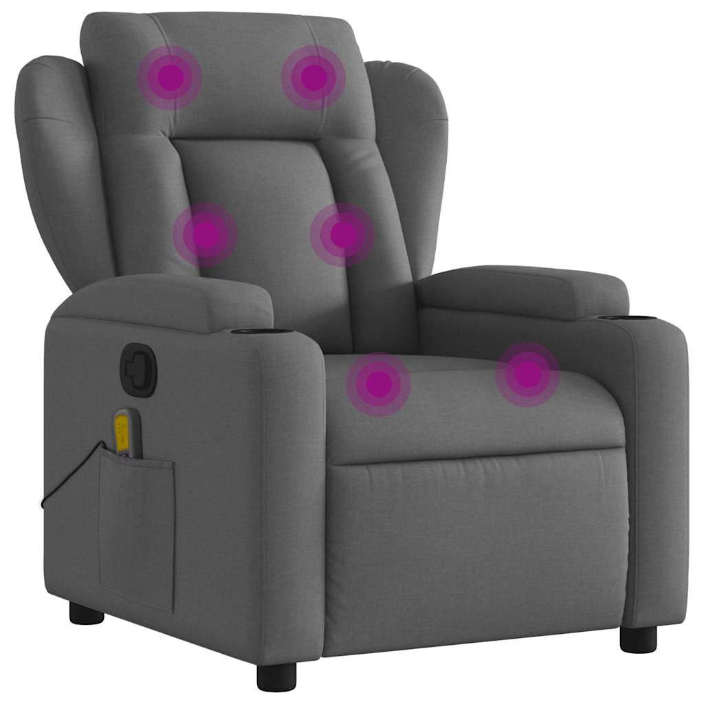 vidaXL Sessel Massage-Relaxsessel, Stoff, Dunkelgrau (1-St) günstig online kaufen