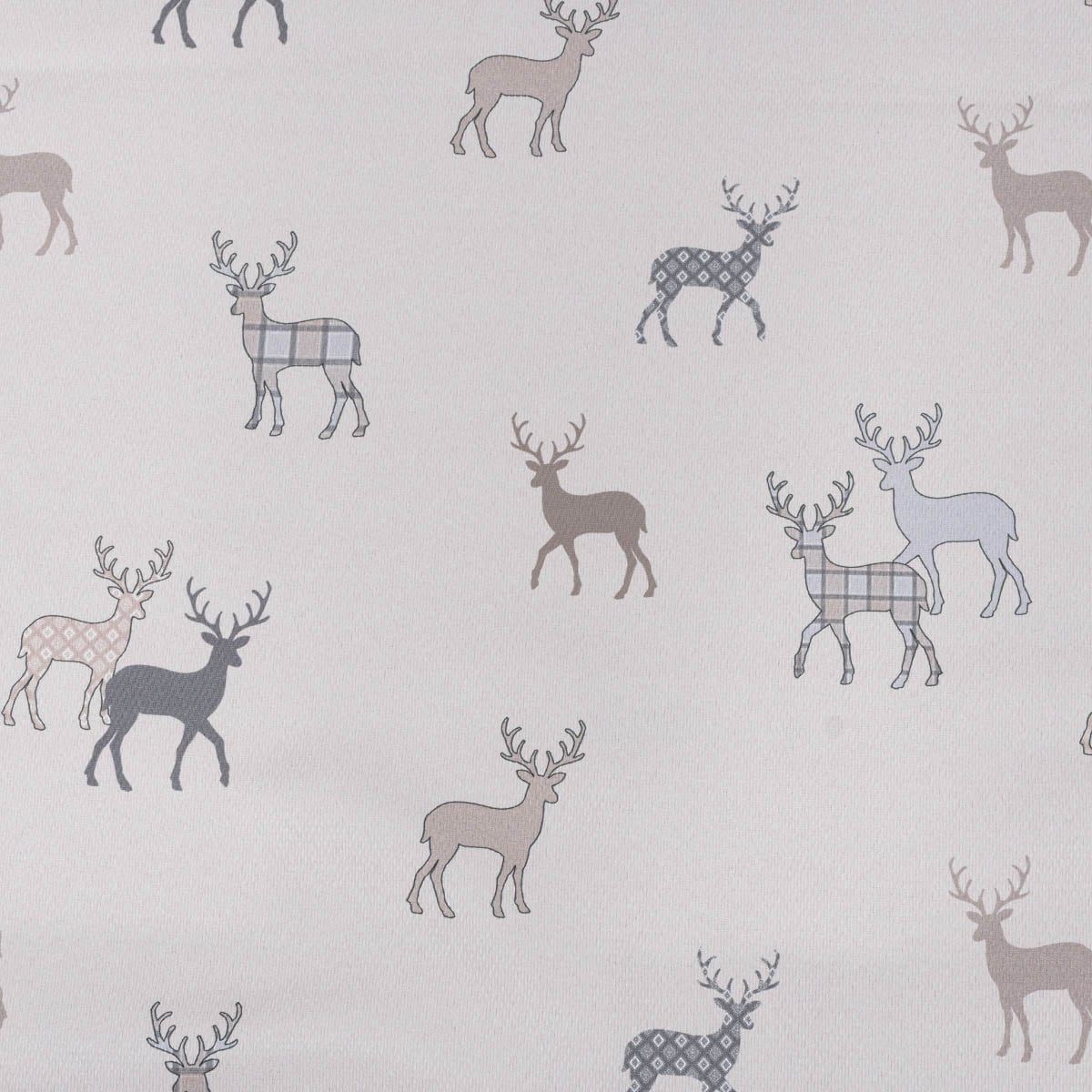 Stoff Vorhangstoff Dekostoff Lochner Landhaus Hirsche beige grau 1,60m