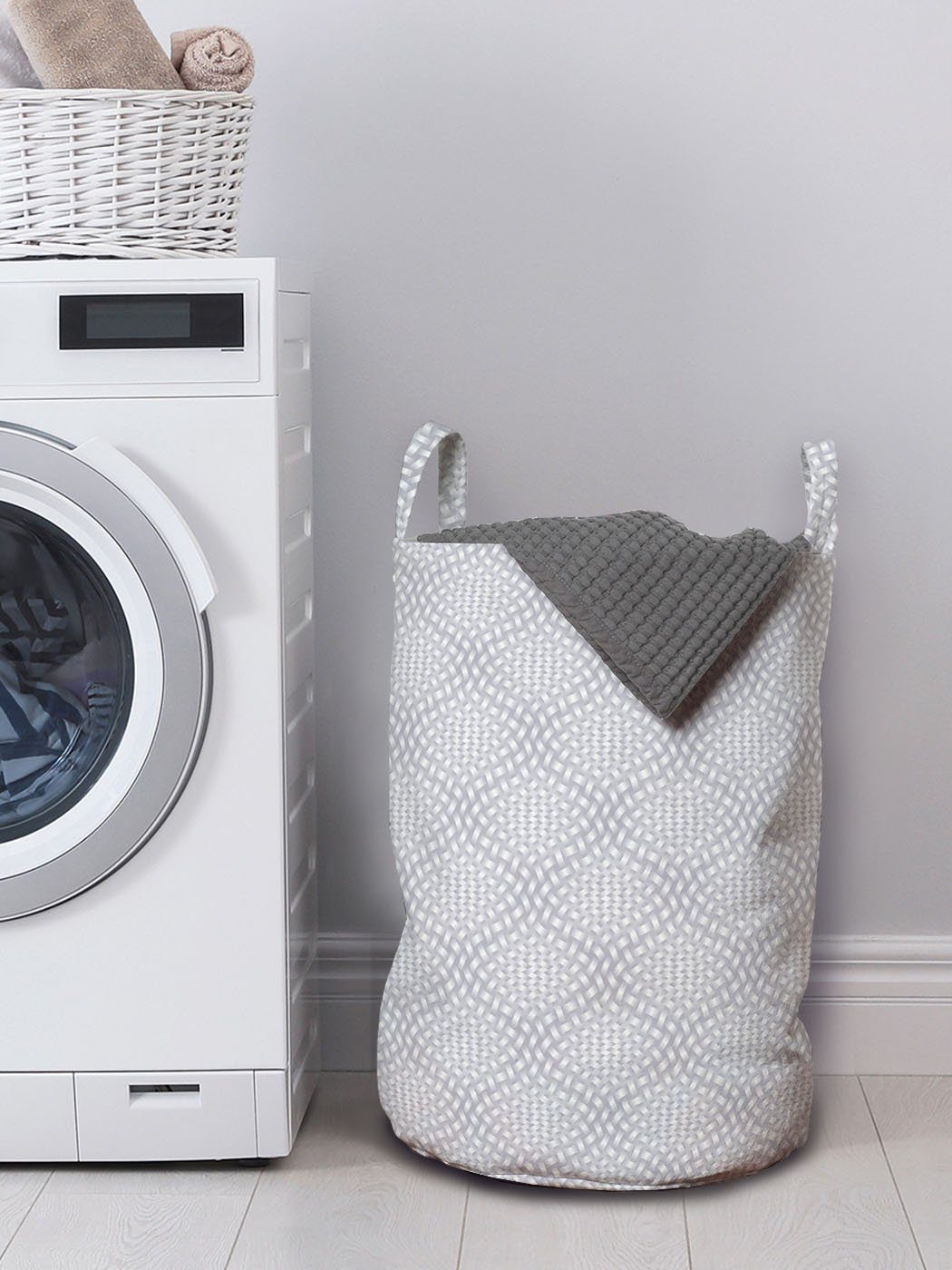 Abakuhaus Wäschesäckchen Wäschekorb mit Griffen Waschsalons, Kordelzugverschluss wie Farbe Muster Geflochtene für neutrale