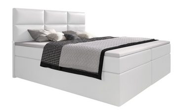 Baidani Boxspringbett Carre mit USB Anschluss und Topper, Hotelbett inkl. Topper und USB - Anschluss