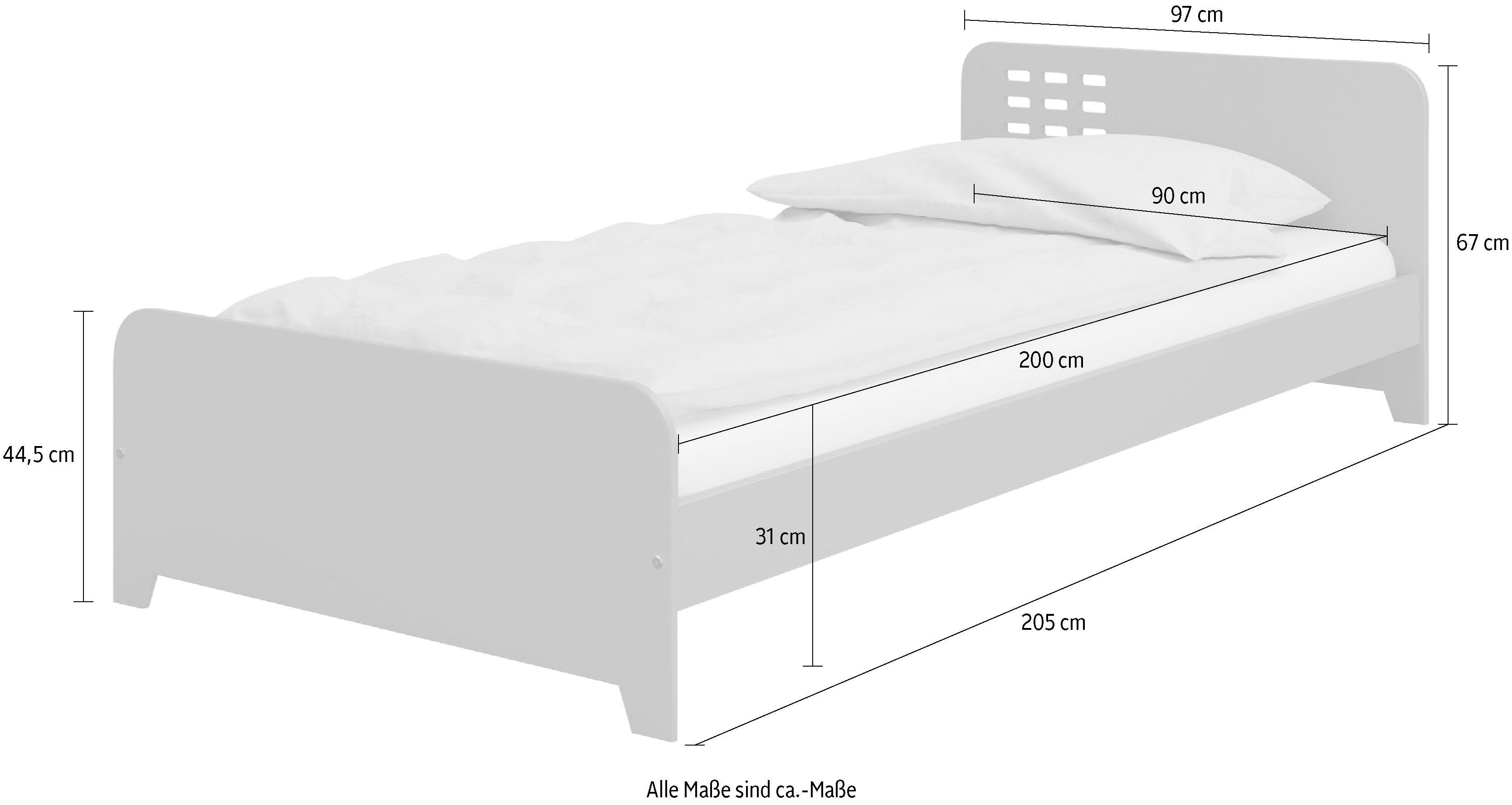 Industrial modernes Einzelbett grau im grau andas Loke, Look grau Jugendbett | | grau |