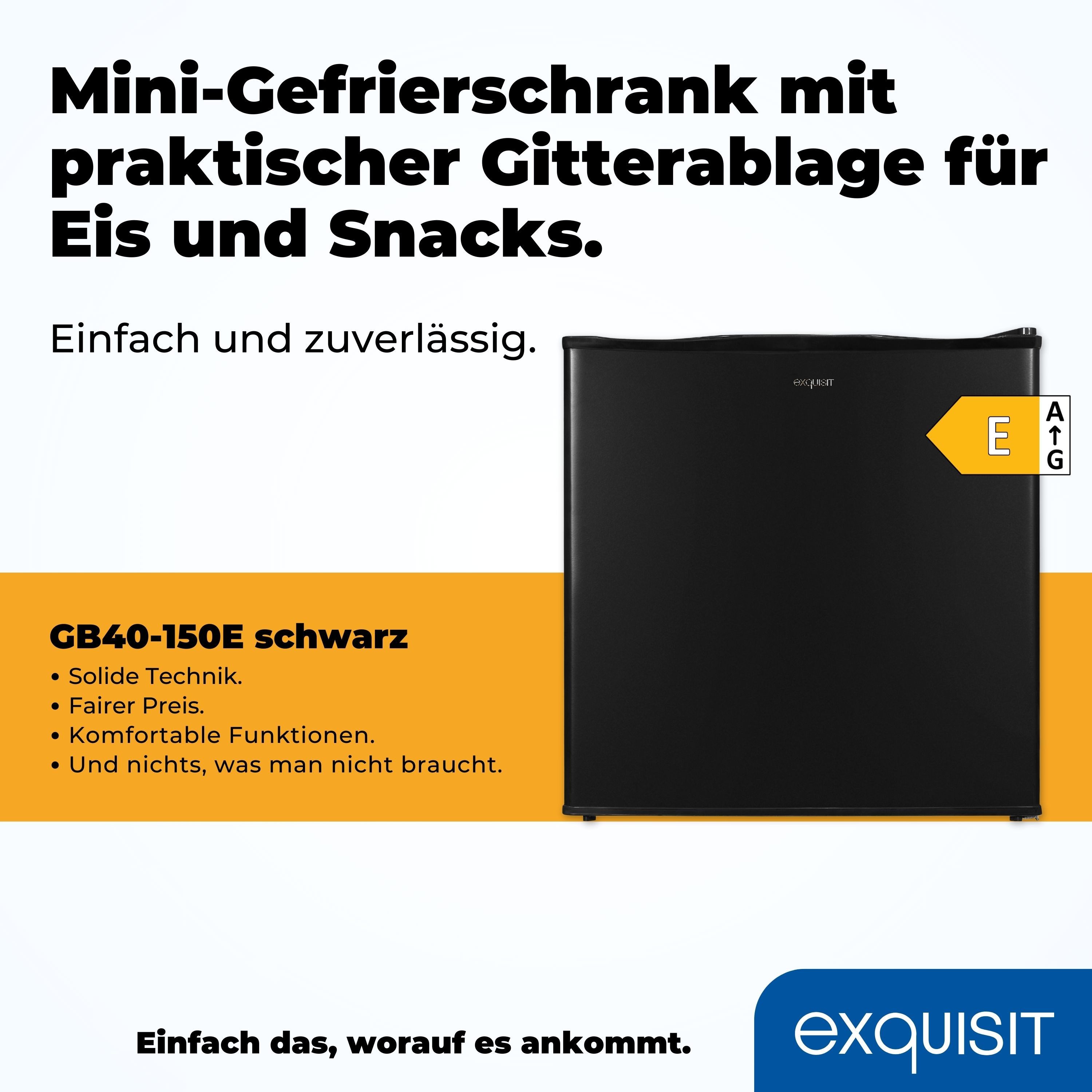 exquisit Gefrierschrank GB40-150E rot, 51 cm hoch, 47 cm breit, Praktischer Mini-Gefrierschrank 4*-Gefrierfach, flexibel & einfach