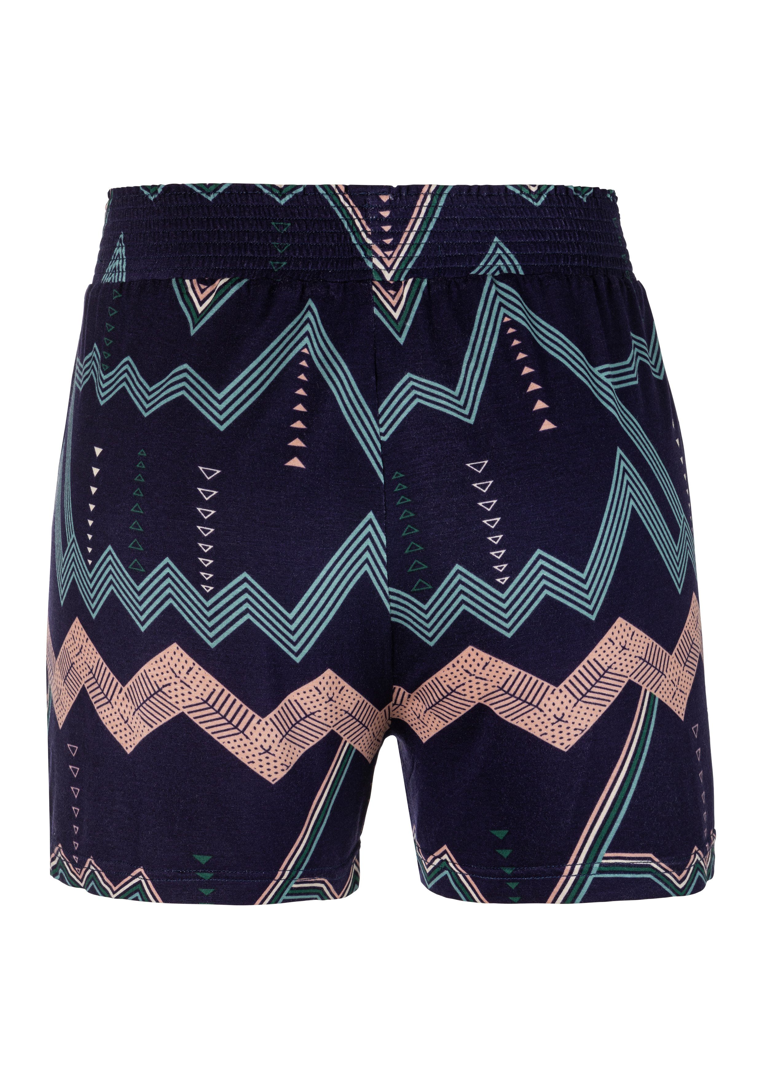 LASCANA Pyjamashorts mit grafischem Zick-Zack Muster