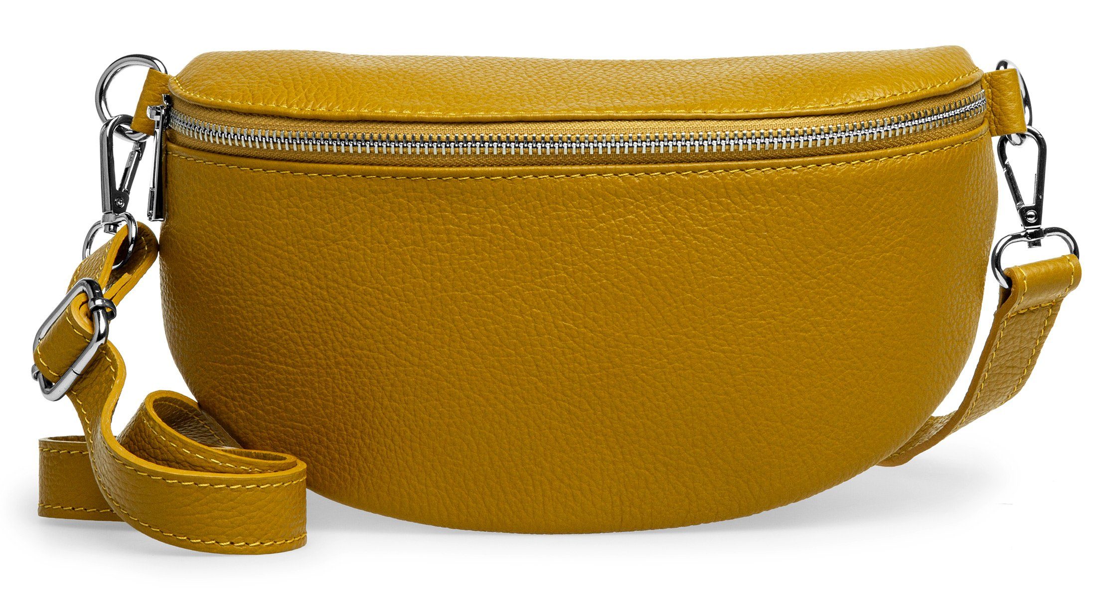 Caspar Gürteltasche Mittelgroße Leder Cross Body Gürteltasche -CLASSIC LINE- Modell No.799, leicht, robust & unempfindlich - 100% Echtleder - Handmade in Italy