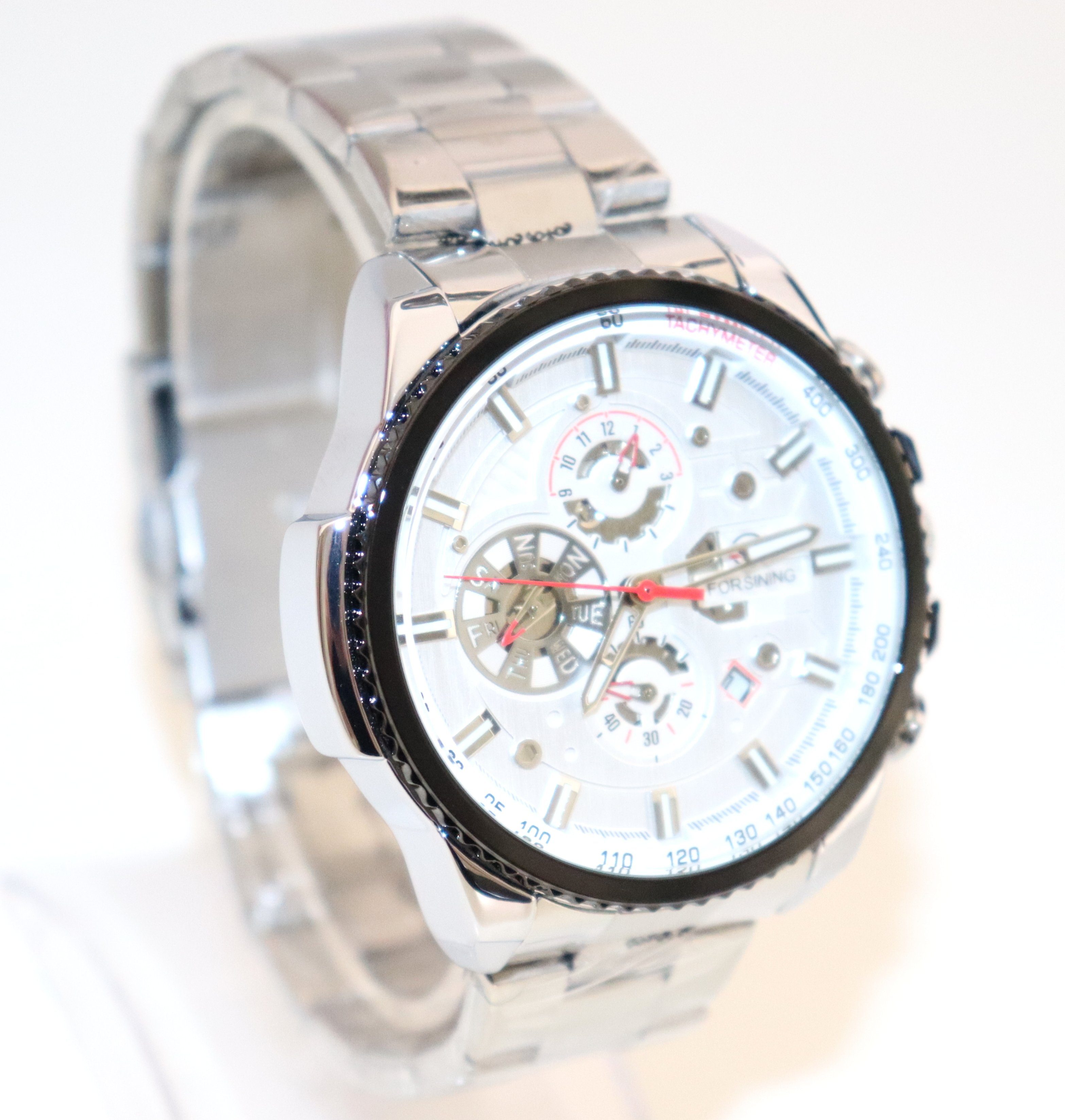 Rötting Design Automatikuhr Automatikuhr silberfarbenes Ziffernblatt+Armban günstig online kaufen