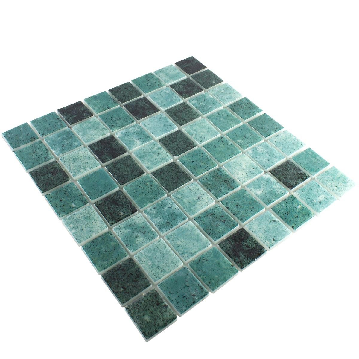 Mosafil Mosaikfliesen Glas Schwimmbad Pool Mosaik Fliesen Baltic 38x38 mm, Glas 31.600x31.600, grün, Punktverklebt - Frostsicher - Wasserdicht - Wasserfest - Rutschfest