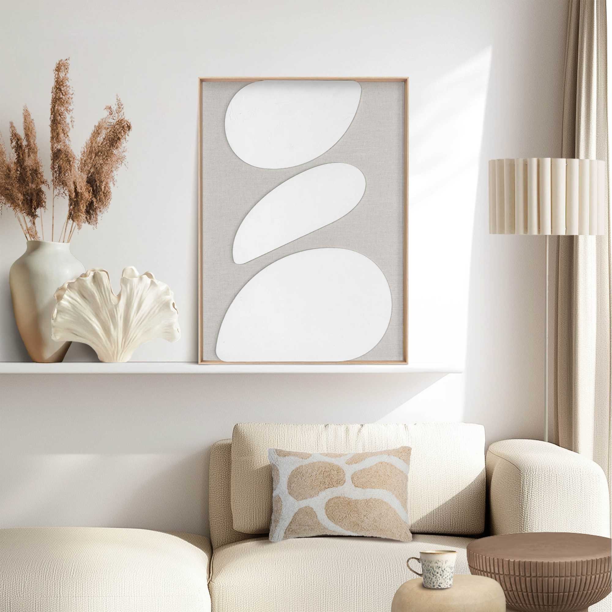 Reinders! Wandbild Organic Pebbles, Wohnzimmer - Beige - MDF - Abstrakt - 5 günstig online kaufen