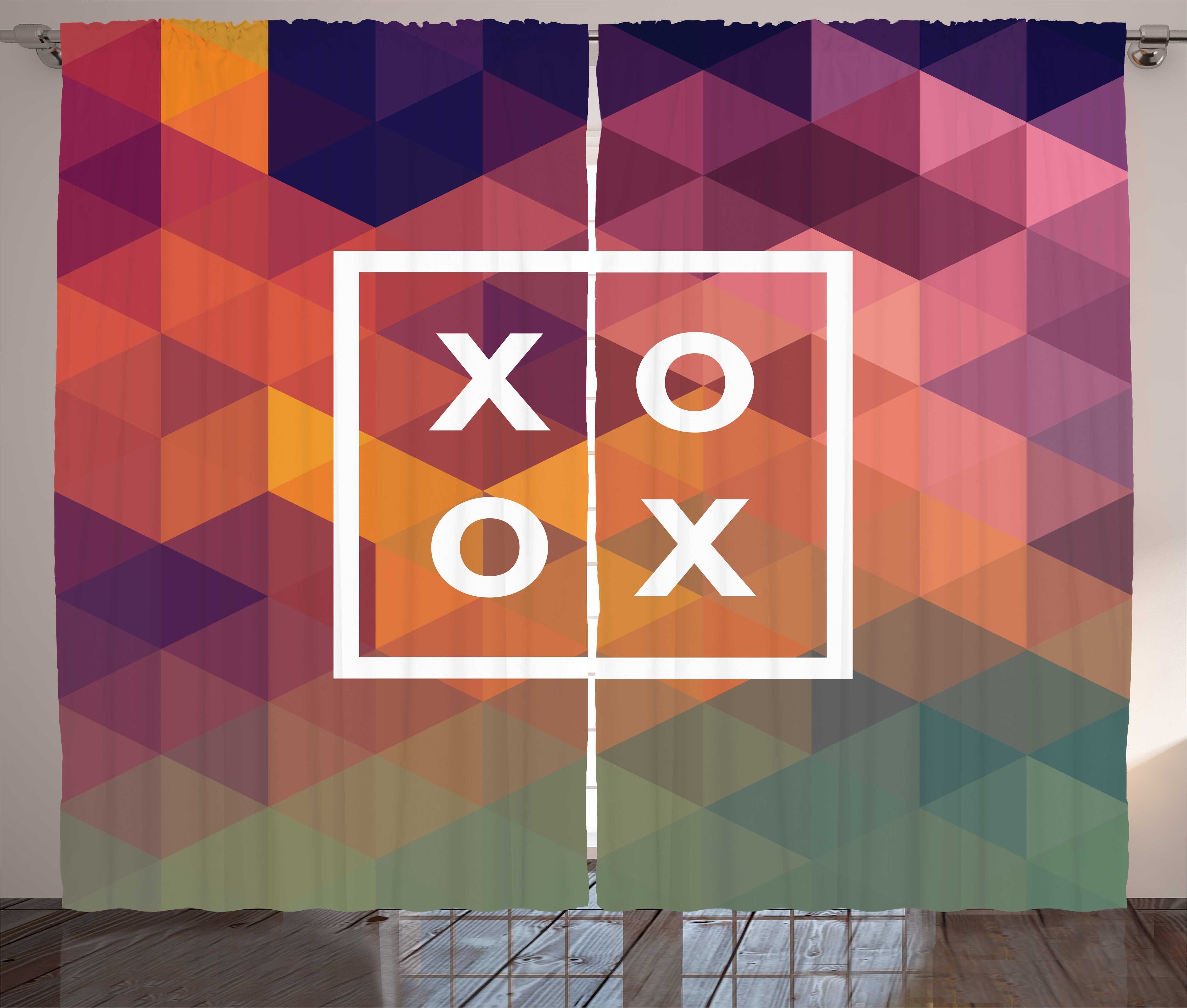 Bunte Kuss-Platz Haken, XOXO mit Gardine geometrische Schlafzimmer und Abakuhaus, Schlaufen Vorhang Kräuselband
