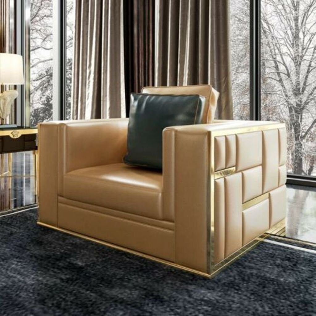 Gold Zimmer Wohn Moderne Sofa Sofas 4er Design Couch Sitz Polster 4-Sitzer, JVmoebel Möbel