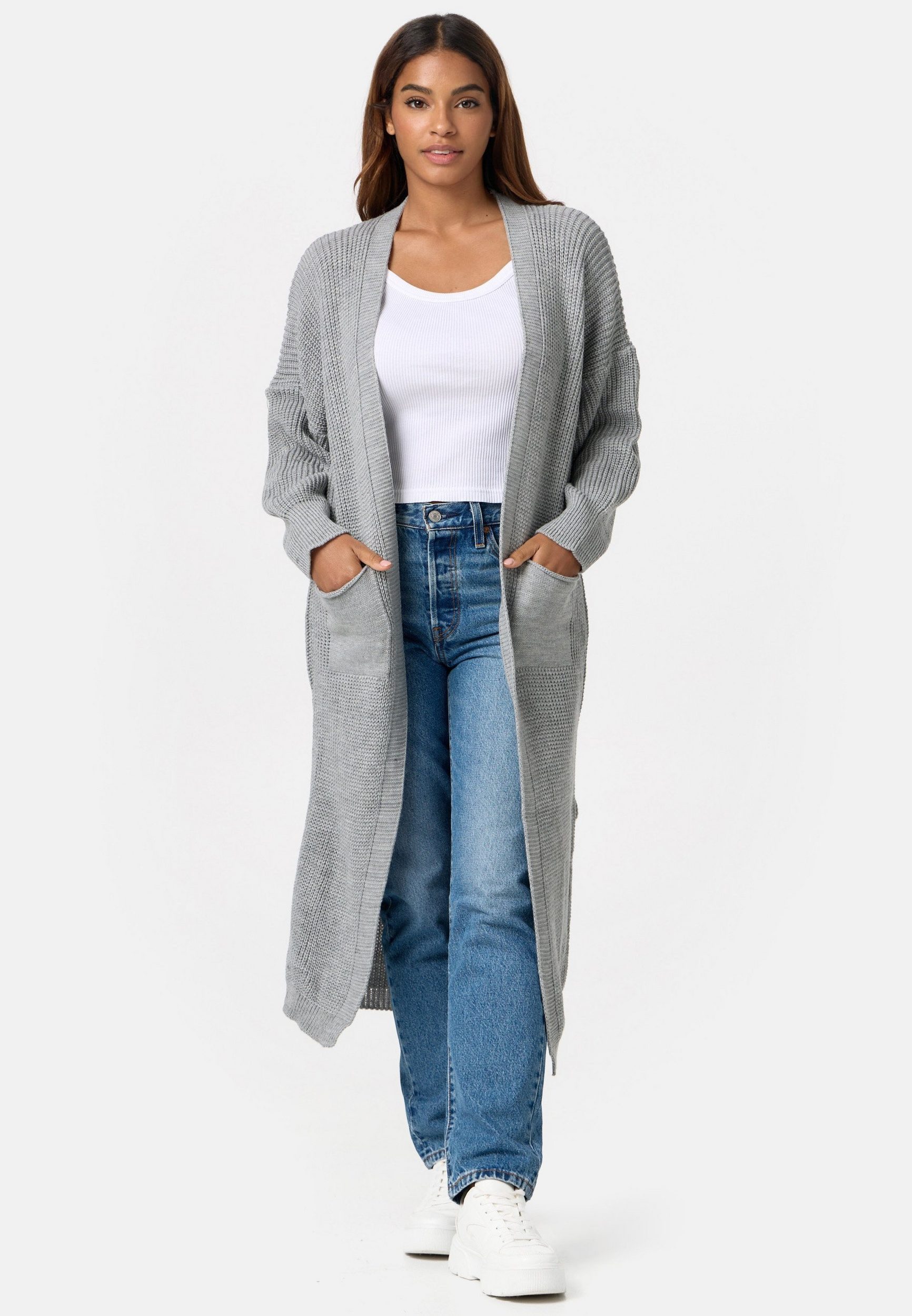 Worldclassca Longstrickjacke Worldclassca Strickjacke Cardigan Strickmantel Winter Pullover Lang Neue Kollektion - Stilvolle und gemütliche Strickmode für Damen