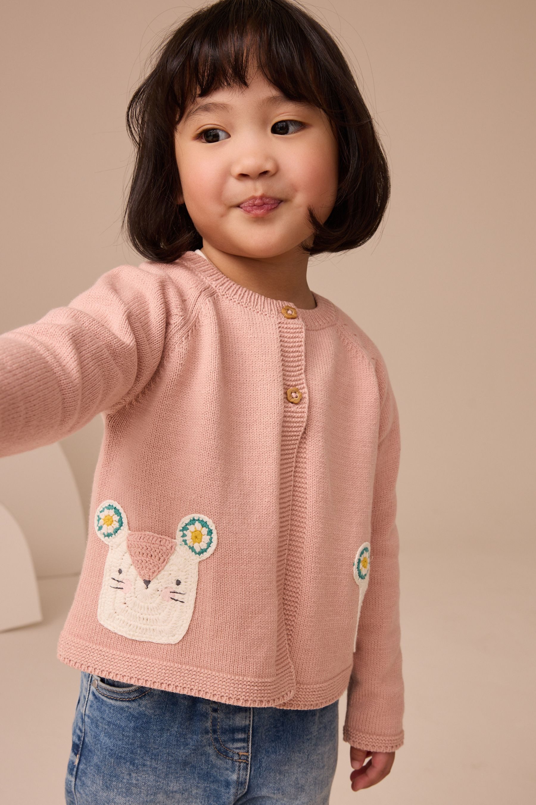 Next Knit Cardigan with Mouse Pattern (1-piece)