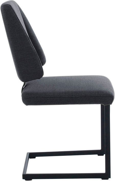 mit Wohnen Metall Longbeach Komfort Struktur, (1 in St), marine schwarz & und Gestell Abstandshalter K+W Freischwinger Sitzkomfort