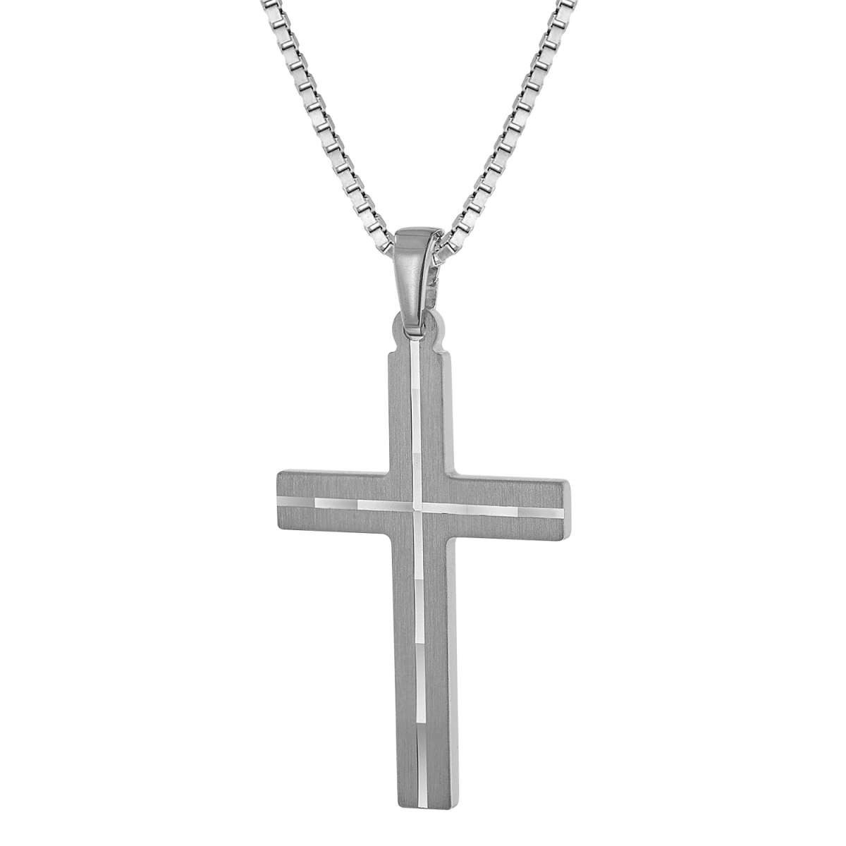 trendor Kreuzkette 63836, für Herren mit Kreuz-Anhänger 925 Silber