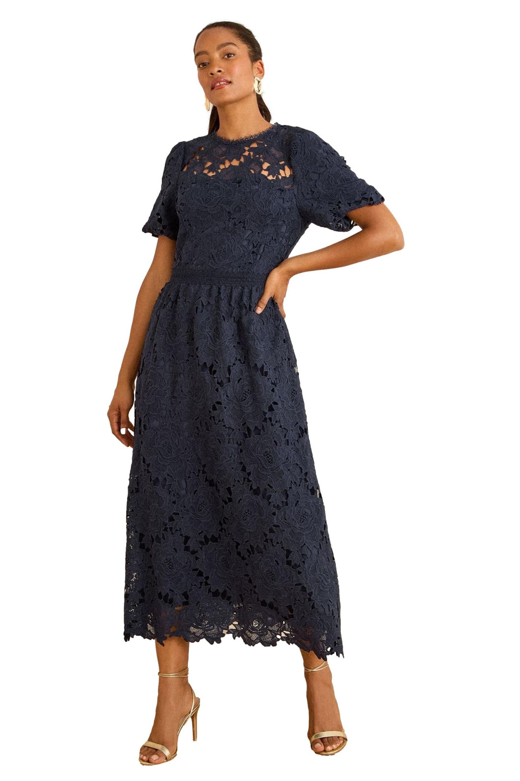 Love & Roses Midikleid Love & Roses Midikleid aus Spitze, Regular (1-tlg)