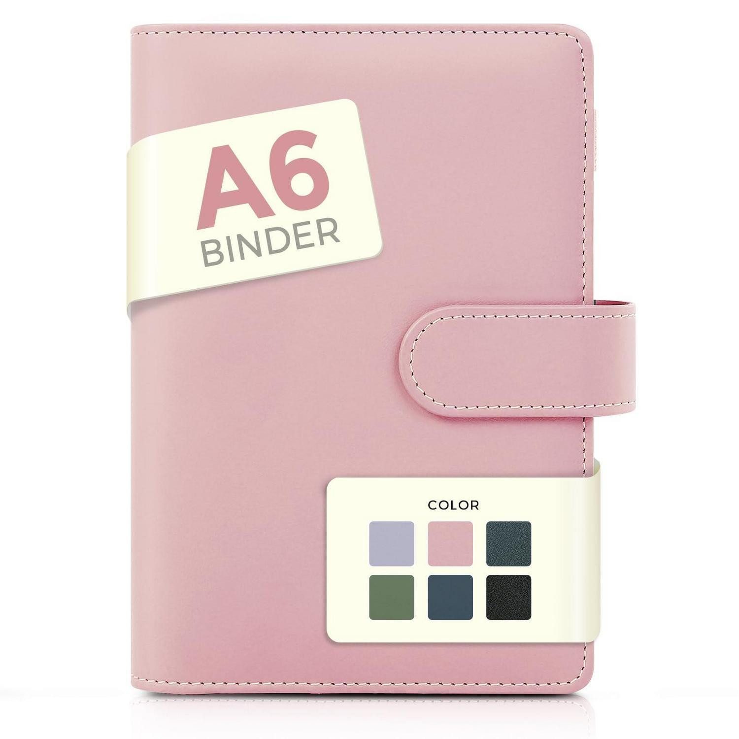 LuxusKollektion Notizbuch Ringbuch A6 Rosa Organizer in Lederoptik