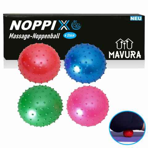 MAVURA Massageball NOPPIX Massageball Set Noppenball Igelball Stachelball Gymnastikball, Triggerball Noppenball Massage Ball Stachel Igel Ball [4 Stück]