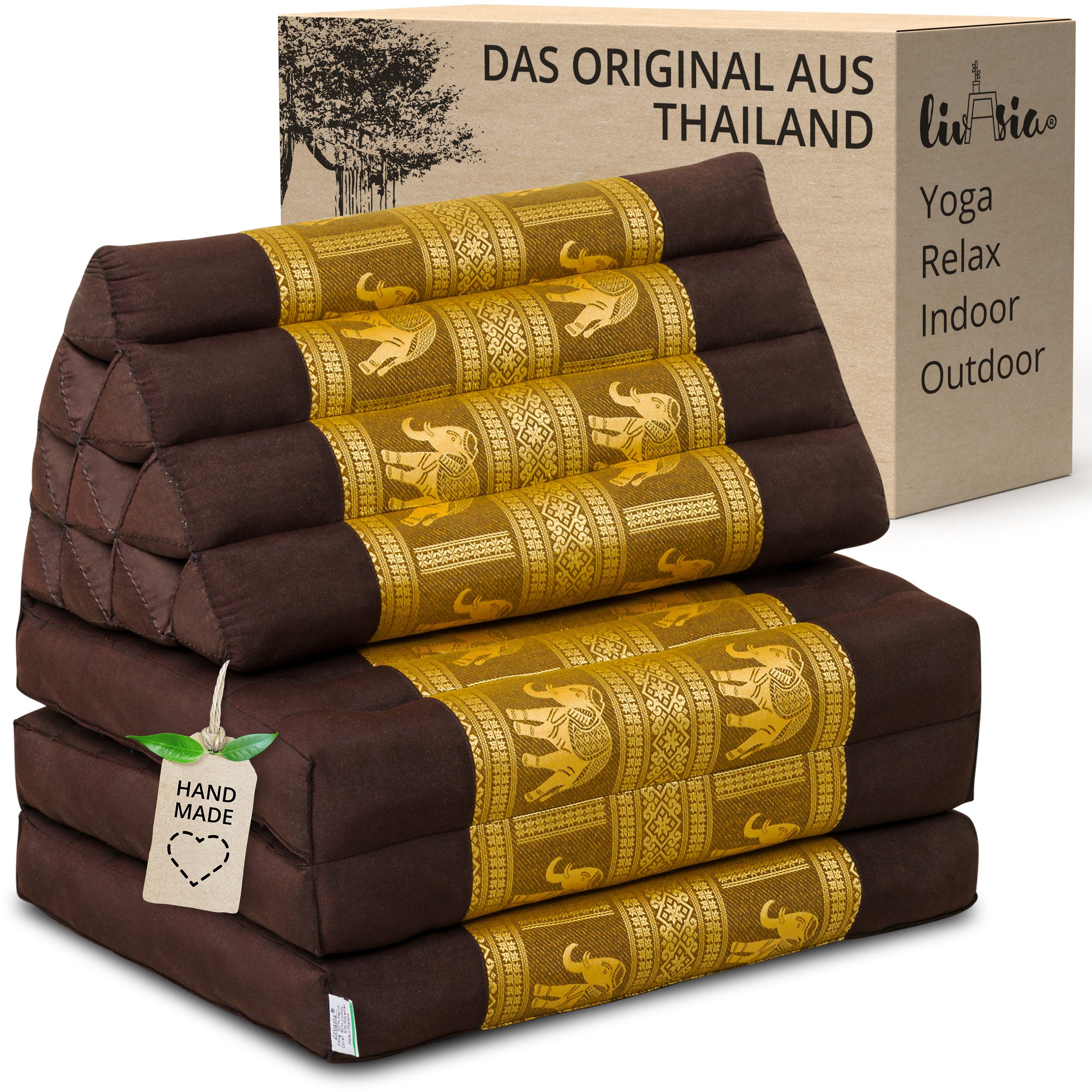 Sitzsack Thaikissen 3 Auflagen (Deluxe) vegan und handgefertigt, 175x55x8cm