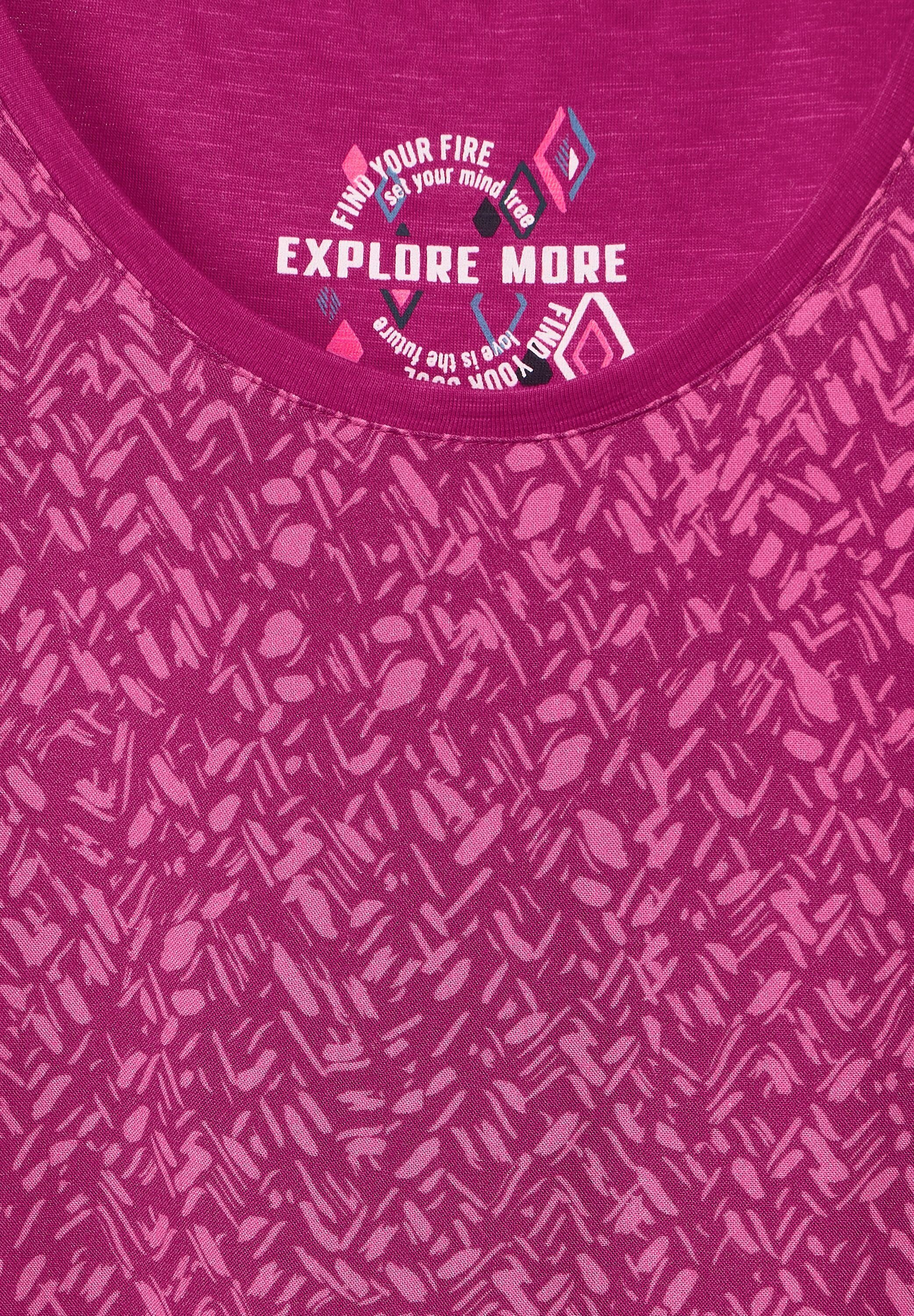 T-Shirt pink Muster Cecil Minimal cool mit