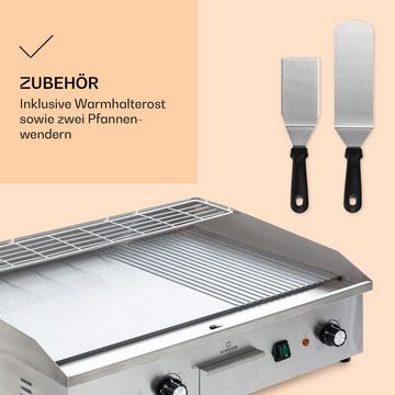 Klarstein Kontaktgrill Grillmeile 4400, 4400 W, Elektrogrill Plancha 2x2200W Grillplatte Edelstahl