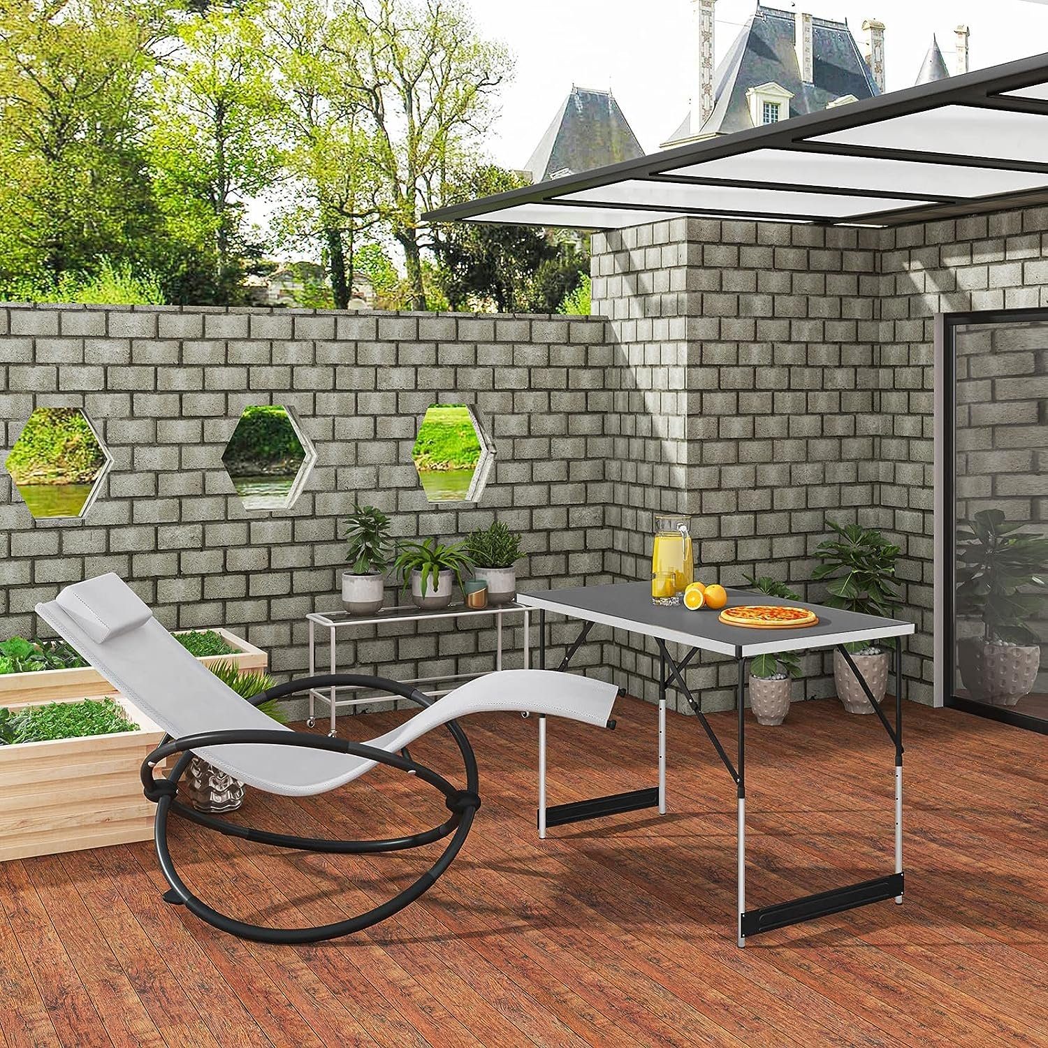 Woltu Campingtisch (1-St), Klapptisch höhenverstellbar, Aluminium Stahl MDF günstig online kaufen