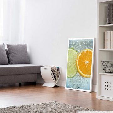 Sinus Art Poster 60x90cm Food-Fotografie Poster Aufgeschnittene Limette und Orange