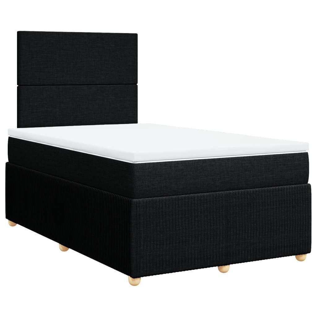 Bett Boxspringbett mit Matratze Schwarz 120x200 cm Stoff