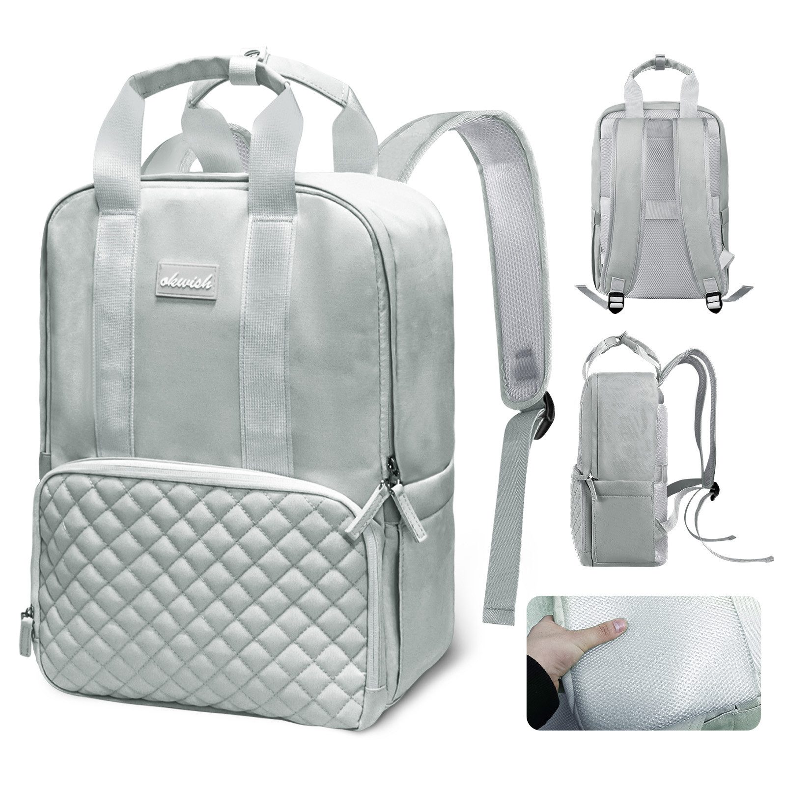 REDOM Laptoprucksack Рюкзаки Schulrucksack Wasserdichter Tagesrucksack (Groß 15,6 Zoll Oxford-Stoff Laptop, 1-tlg., Backpack mit Laptopfach, Arbeitsrucksack), Herren Damen Freizeit Arbeit Business Reisen