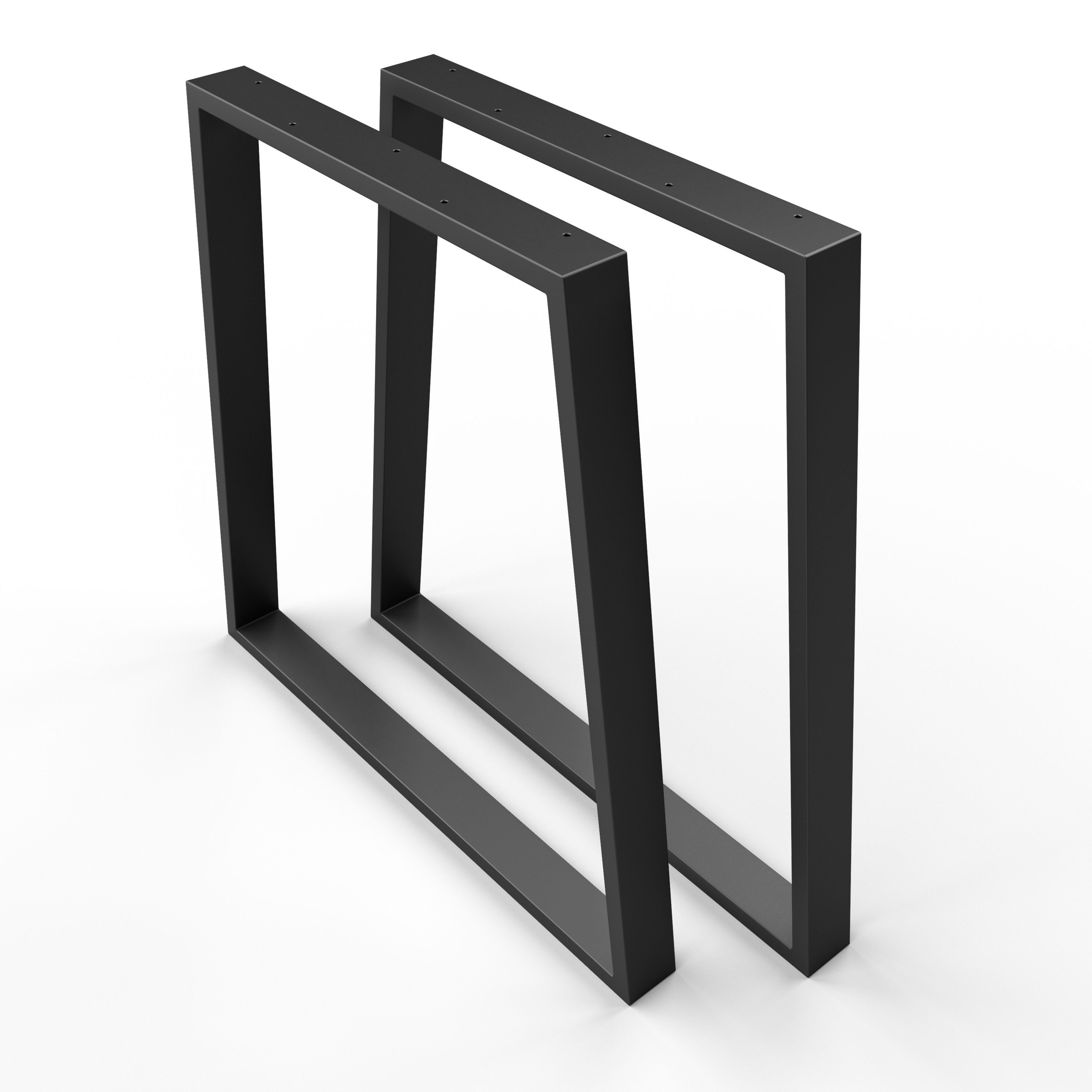 sossai® Tischgestell Stahl Trapez Tischkufen 50cm x 70cm in Schwarz (2-St), Rahmen: 60mm Breit