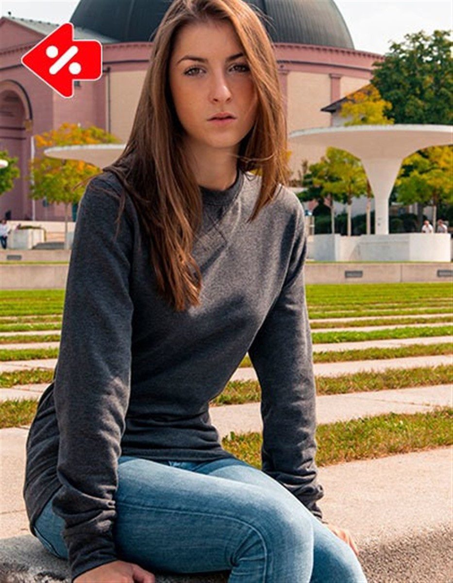 Build Your Brand Sweatshirt Ladies Light Crewneck Sweatshirt / Pullover