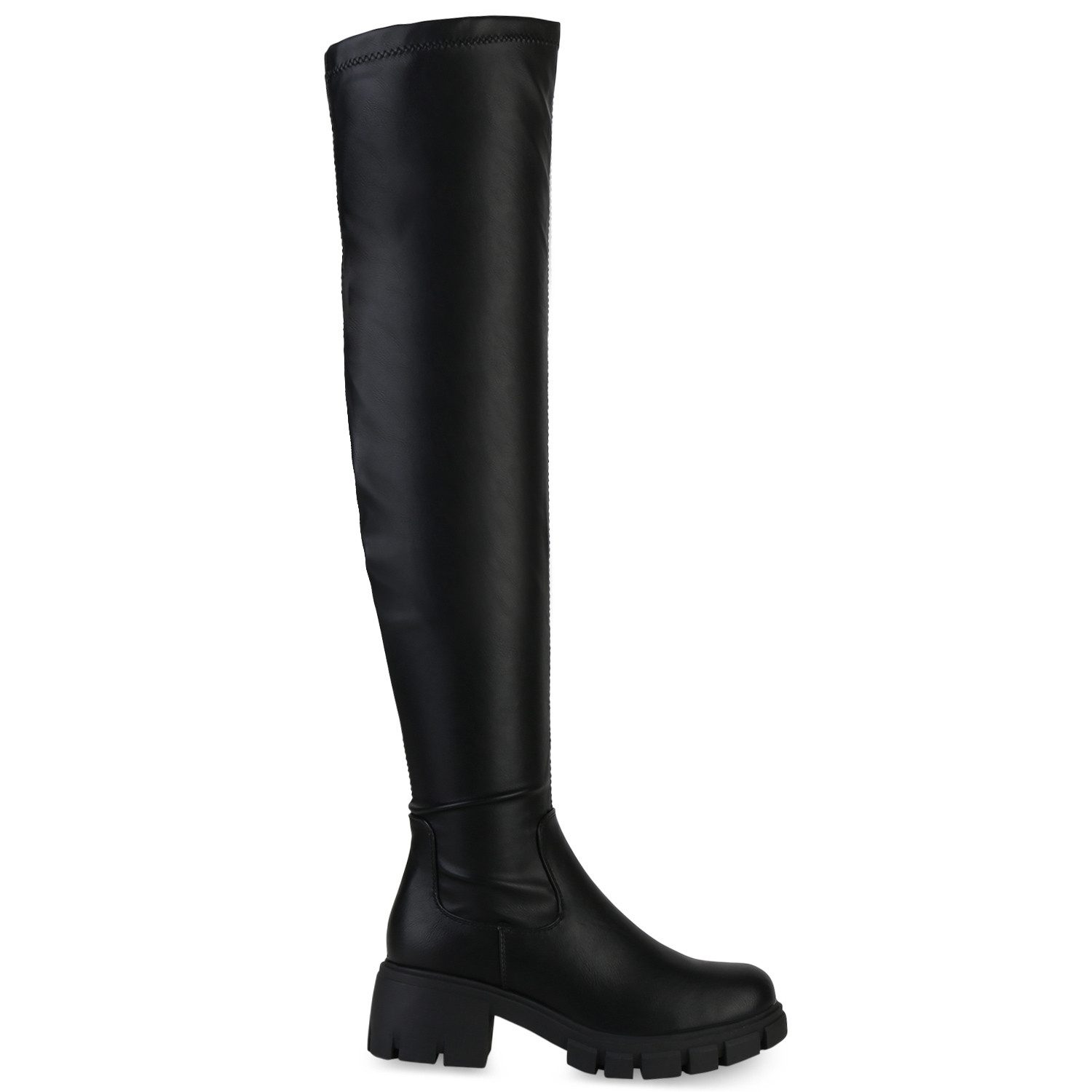 VAN HILL 839558 Overkneestiefel Damen Overknee-Stiefel Maya mit Plateau und Profilsohle – Bild 2 von 4