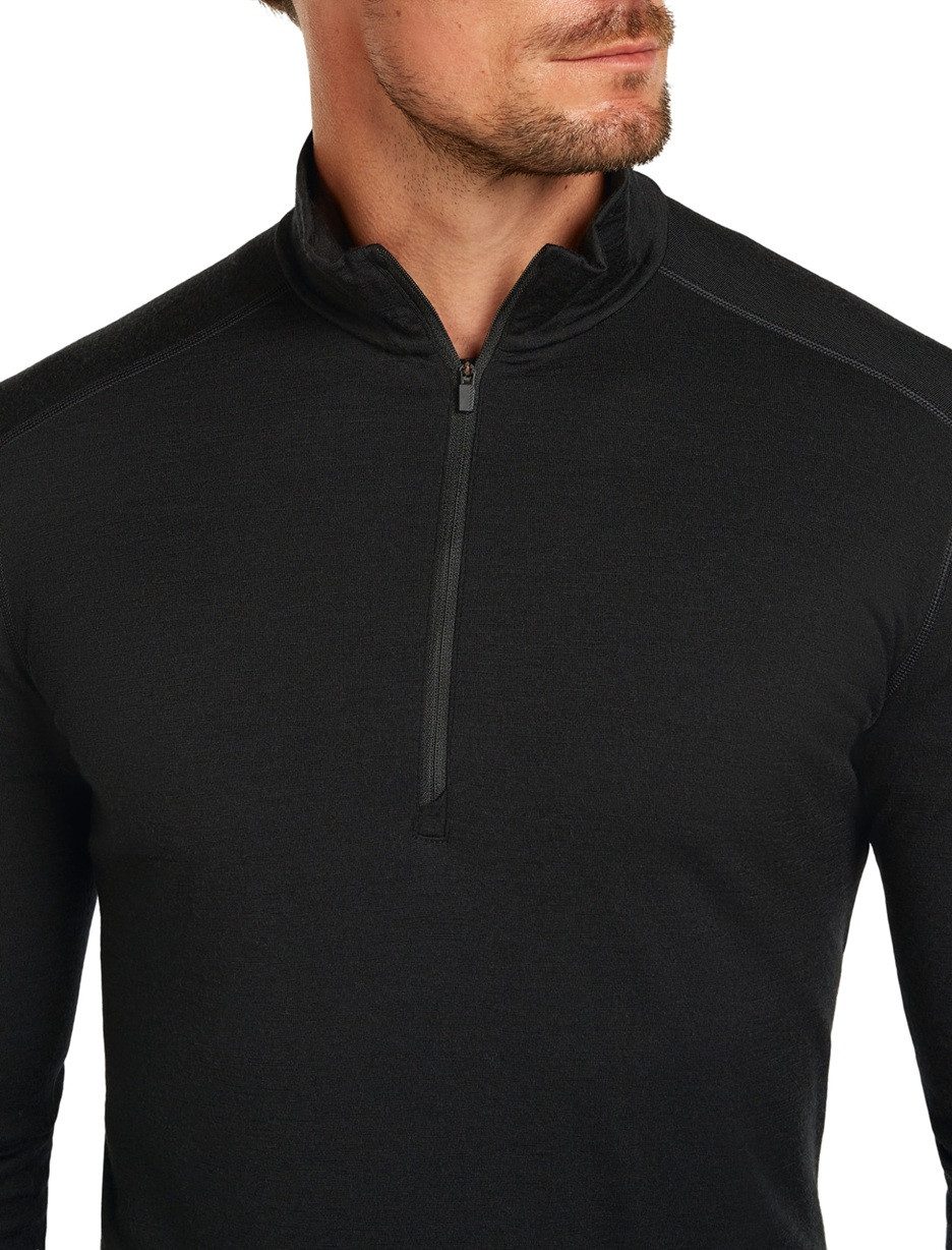 Icebreaker Langarmshirt Unterwäsche Half-Zip 200 Oasis LS - Merinowolle, enganliegend
