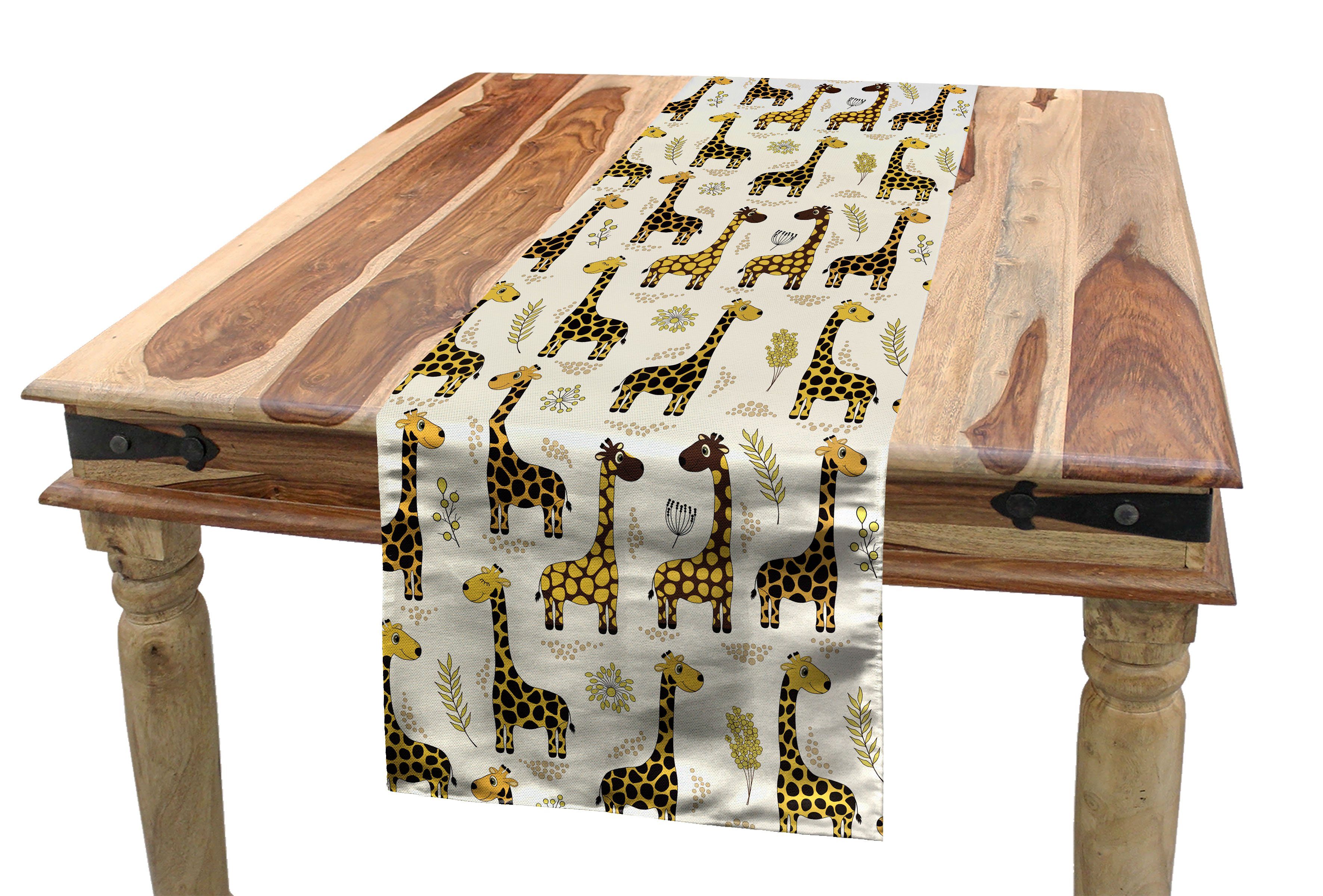 Abakuhaus Tischläufer Esszimmer Küche Rechteckiger Dekorativer Tischläufer, Giraffe Cheery Kinder Tiere
