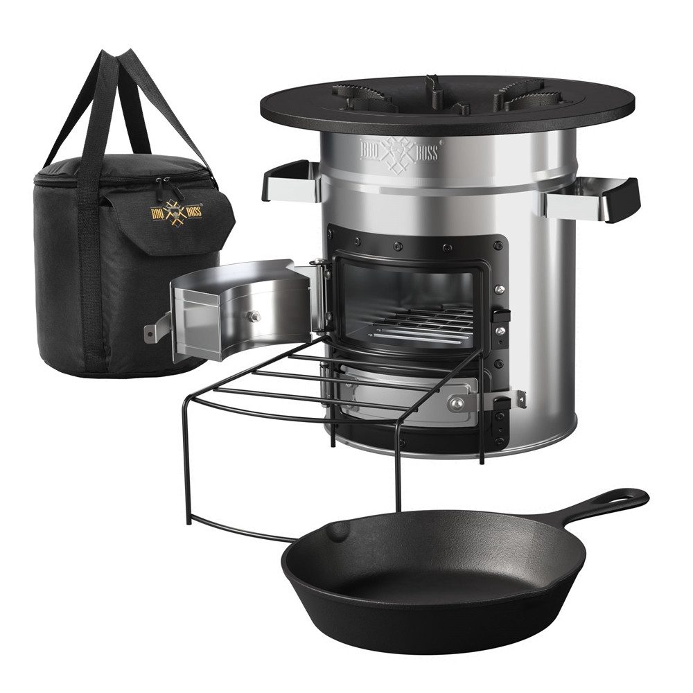 Feuerstelle Raketenofen zum Campen & Glamping Grillkamin Campingofen Campingkocher